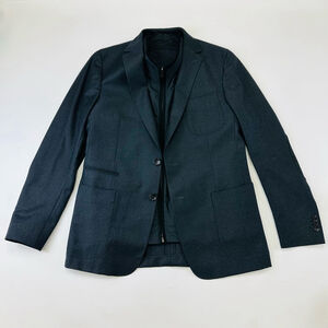 Zegna Drop 8 Deco black Winter Blazer with Vest 40R Mens sportcoat
